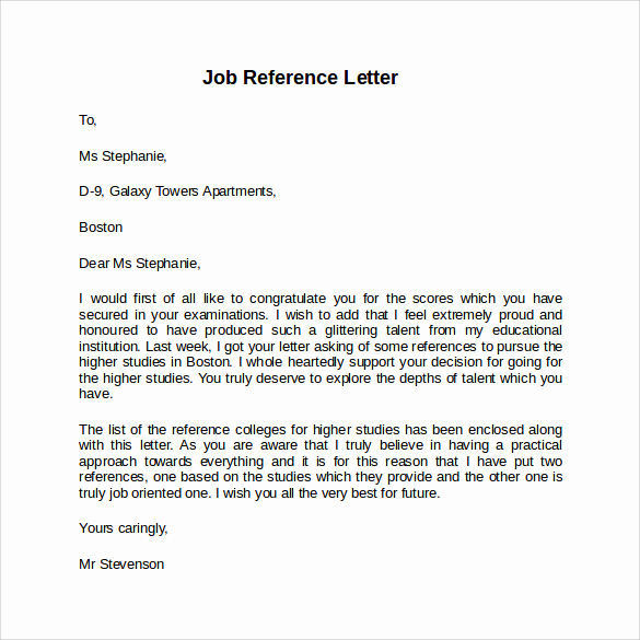 Sample Recommendation Letter for Job Best Of Job Reference Letter 7 Free Samples Examples &amp; formats