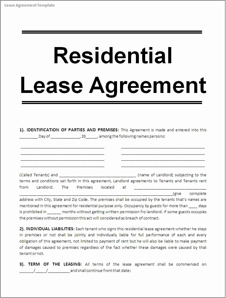 Sample Residential Lease Agreement Inspirational 38 Great Free Sample Residential Lease Agreement Di