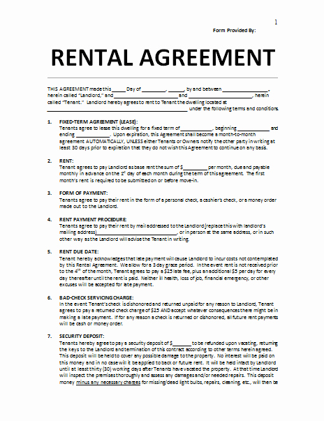 Sample Residential Lease Agreement New Rental Agreement Template 25 Templates to Write Perfect
