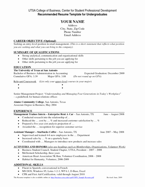 Sample Resume College Student Best Of Job Resume Samples for College Students