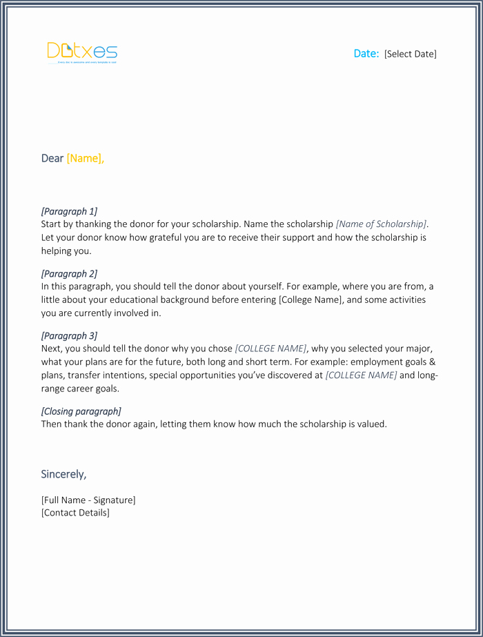 Sample Scholarship Thank You Letter Awesome Scholarship Thank You Letter 7 Sample Templates You