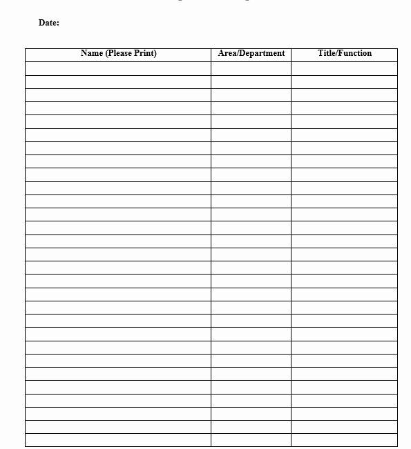 Sample Sign In Sheet Lovely 10 Free Sample Army Training Sign In Sheet Templates