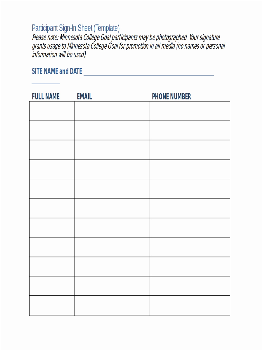Sample Sign In Sheet New 51 Sheet Examples &amp; Samples In Doc