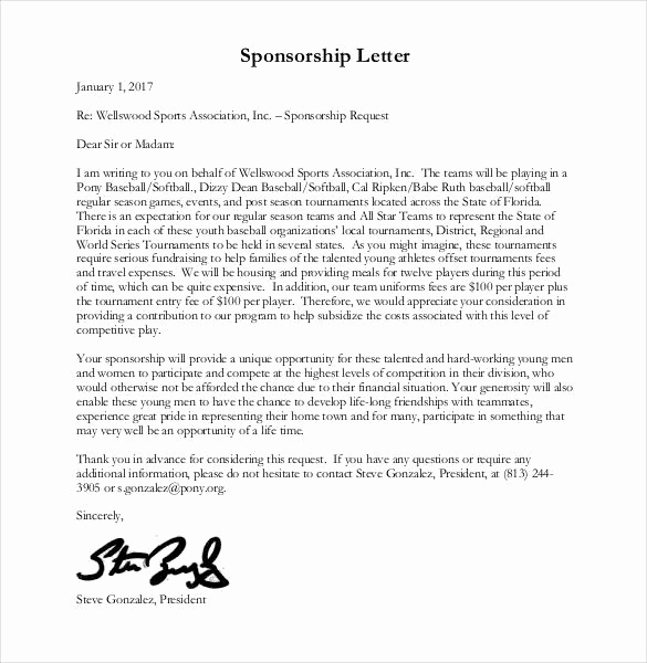 Sample Sponsorship Request Letter Awesome 45 Sponsorship Letter Templates Pdf Doc