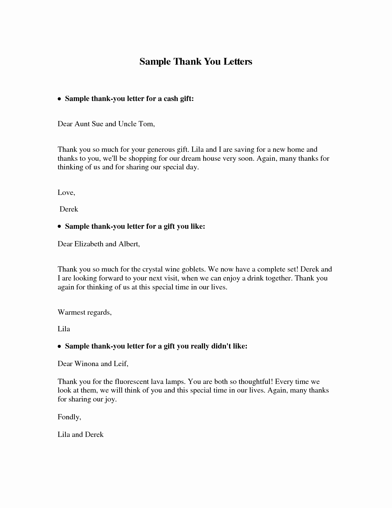 Samples Of Thankyou Letters Awesome Best S Of Money Gift Letter Sample Gift Donation