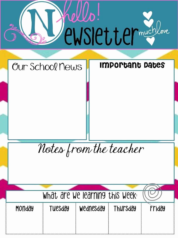 School Newsletter Templates Free Lovely School Newsletters Say &quot;hello&quot;