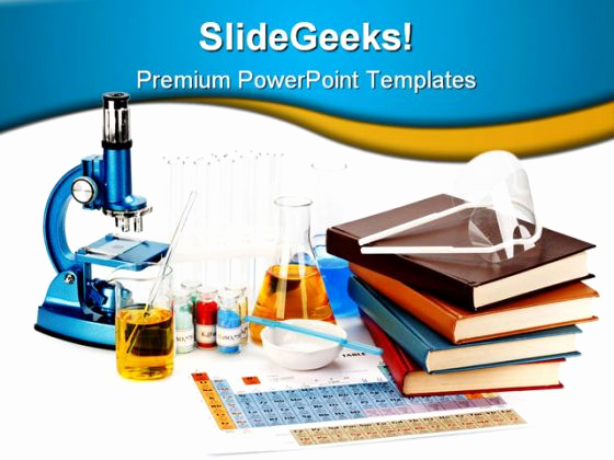 Science Power Point Templates Best Of Books Flasks Science Powerpoint Template 0810