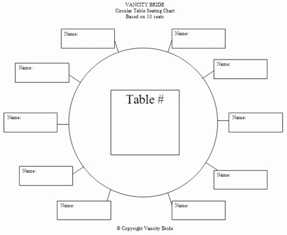 Seating Chart Template Wedding Fresh Circular Table Chart for 10 Guests