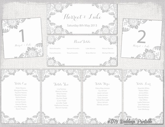 Seating Chart Wedding Template Luxury Wedding Seating Chart Template Silver Gray Antique