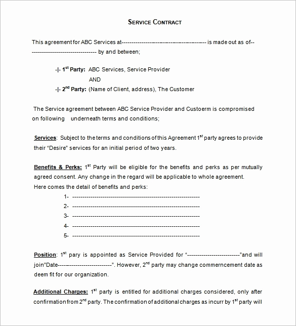Service Contract Template Word Awesome Service Contract Template Beepmunk