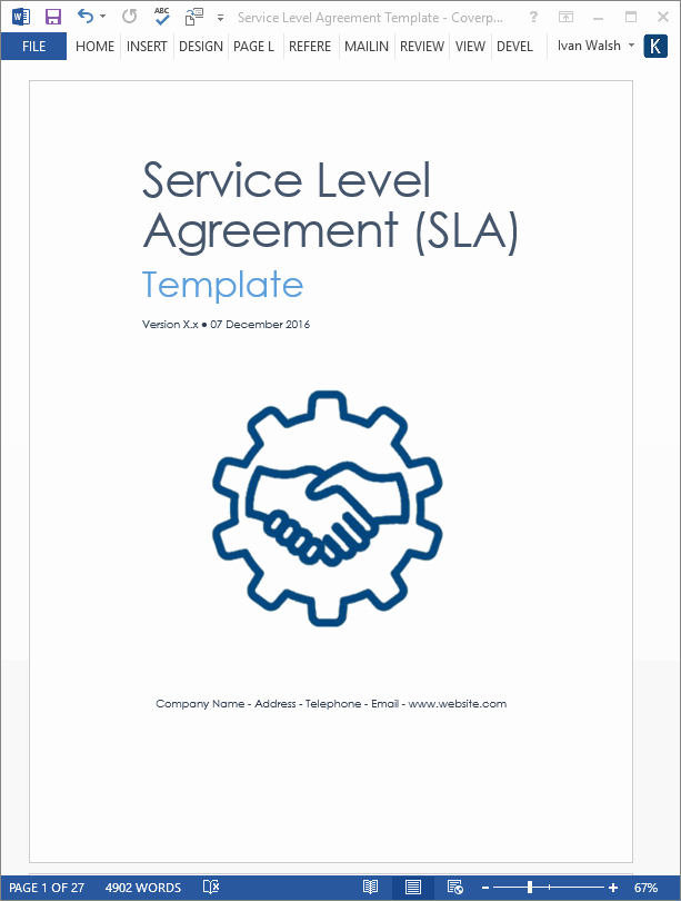 Service Contract Template Word Beautiful Service Level Agreement Template – Download 2 Ms Word &amp; 3