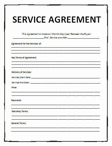 Service Contract Template Word Best Of Service Agreement Template