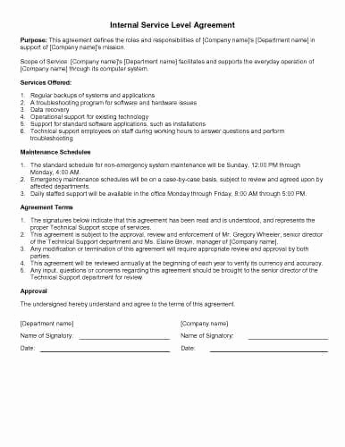 Service Level Agreement Examples Beautiful 31 Sample Agreement Templates In Microsoft Word
