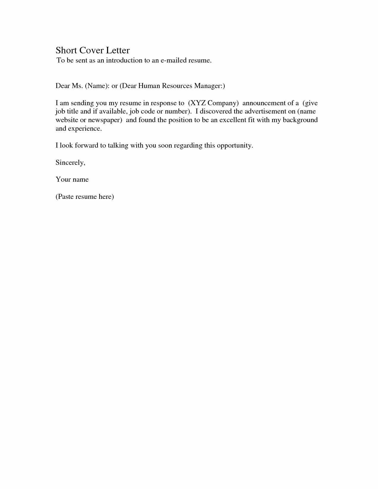 Short Cover Letter Sample Beautiful Best S Of Brief Cover Letter Sample Request
