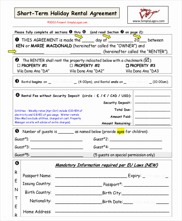 Short Term Rental Agreement Awesome 14 Short Term Rental Agreement Templates Free Download