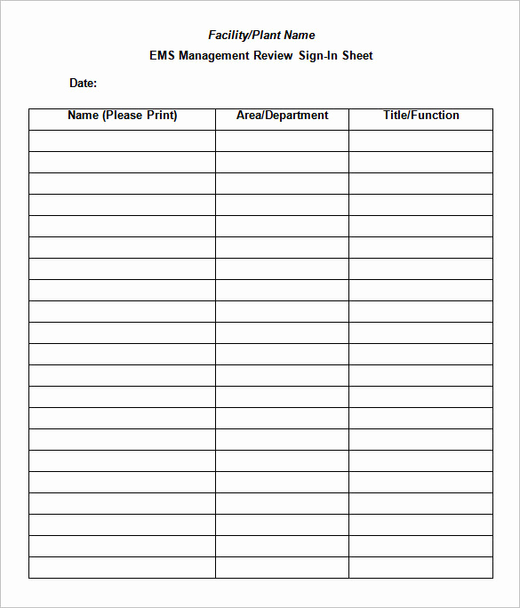 Sign In and Out Sheet New 75 Sign In Sheet Templates Doc Pdf