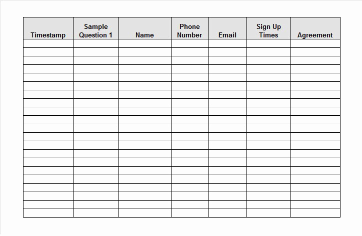 Sign In Sheet Template Excel Beautiful 40 Sign Up Sheet Sign In Sheet Templates Word &amp; Excel