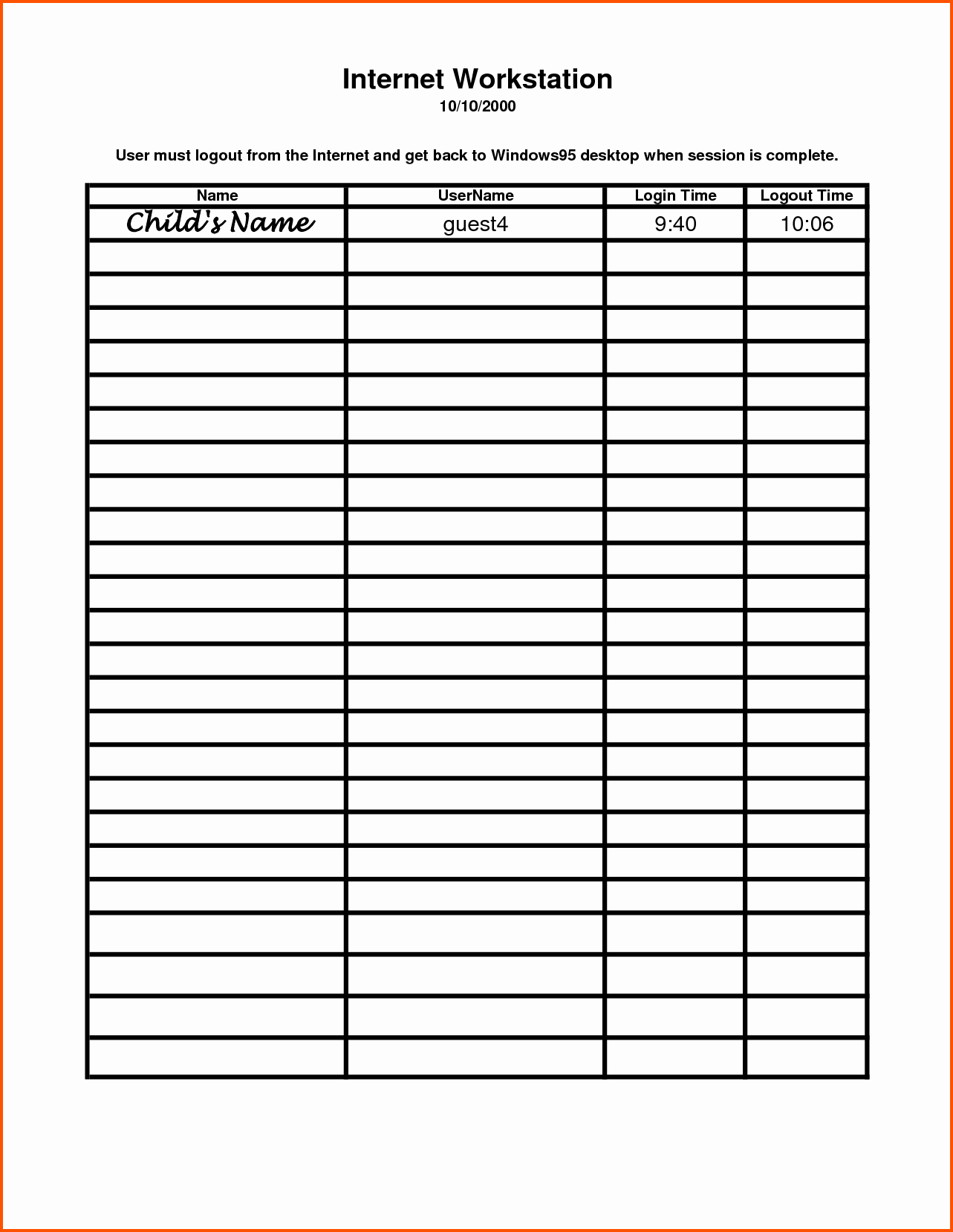 Sign In Sheet Template Excel Inspirational 9 Excel Sign In Sheet