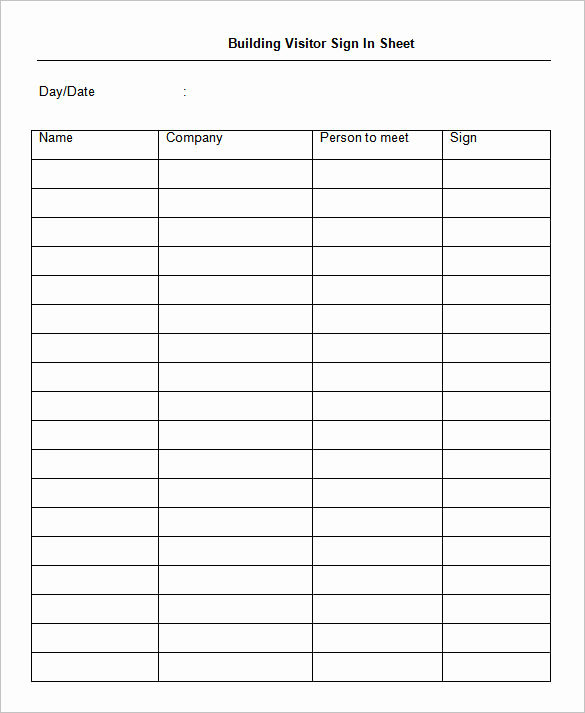 Sign In Sheet Template Excel Luxury 75 Sign In Sheet Templates Doc Pdf