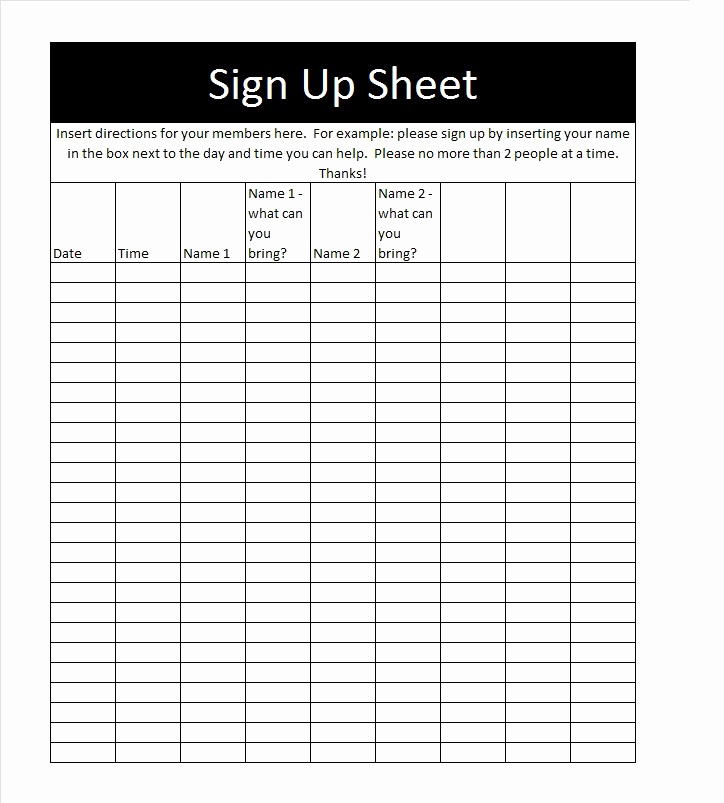 Sign Up form Template Best Of 40 Sign Up Sheet Sign In Sheet Templates Word &amp; Excel