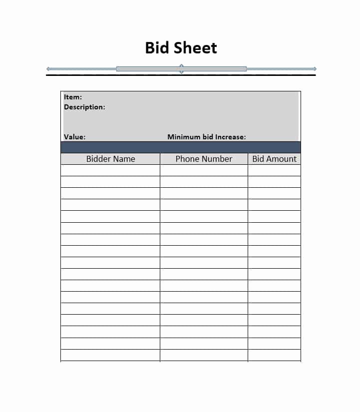 Silent Auction Bid Sheet Template Best Of 40 Silent Auction Bid Sheet Templates [word Excel]