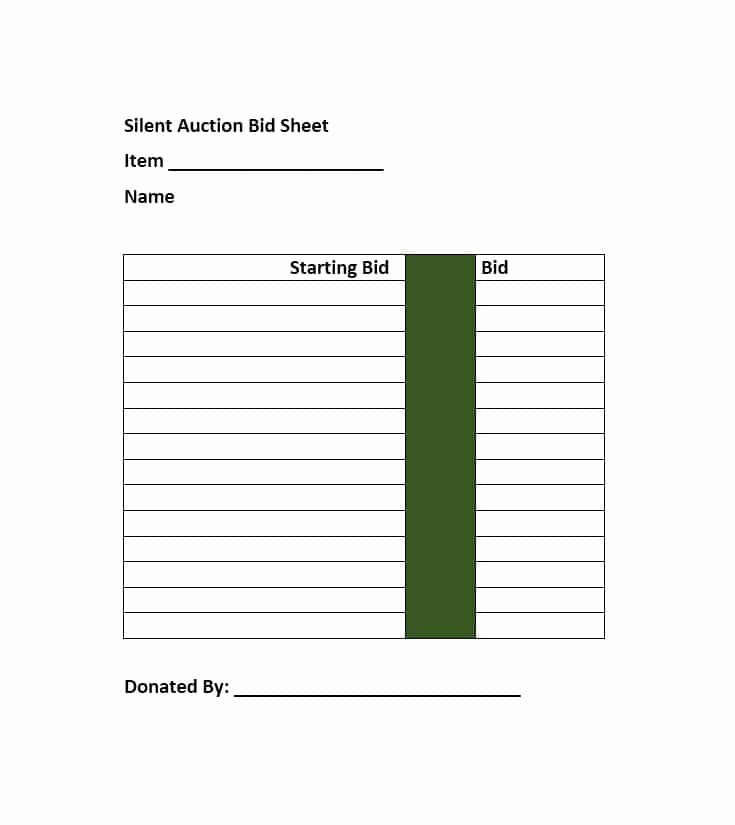Silent Auction Bid Sheet Template Inspirational 40 Silent Auction Bid Sheet Templates [word Excel]