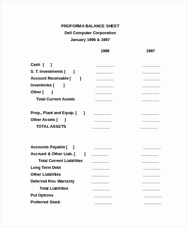 Simple Balance Sheet Template Elegant Simple Balance Sheet 20 Free Word Excel Pdf Documents