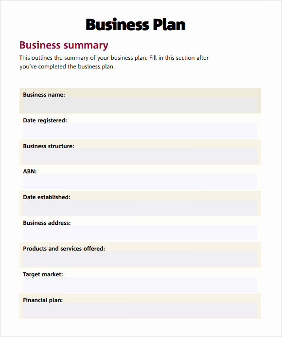 Simple Business Plan Example Beautiful Simple Business Plan Template 9 Documents In Pdf Word Psd