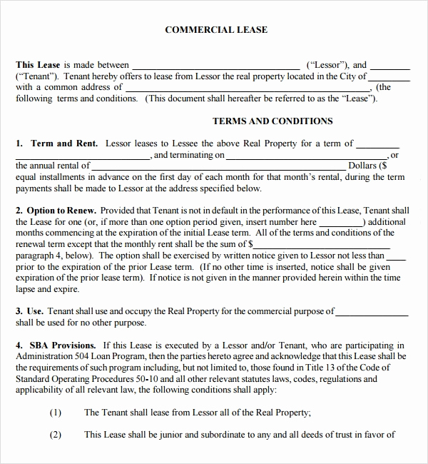 Simple Commercial Lease Agreement Best Of Mercial Lease Agreement 7 Free Download for Pdf