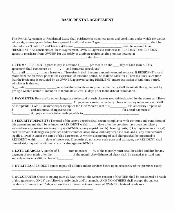 Simple Commercial Lease Agreement Unique 7 Mercial Rental Agreement form Samples Free Sample
