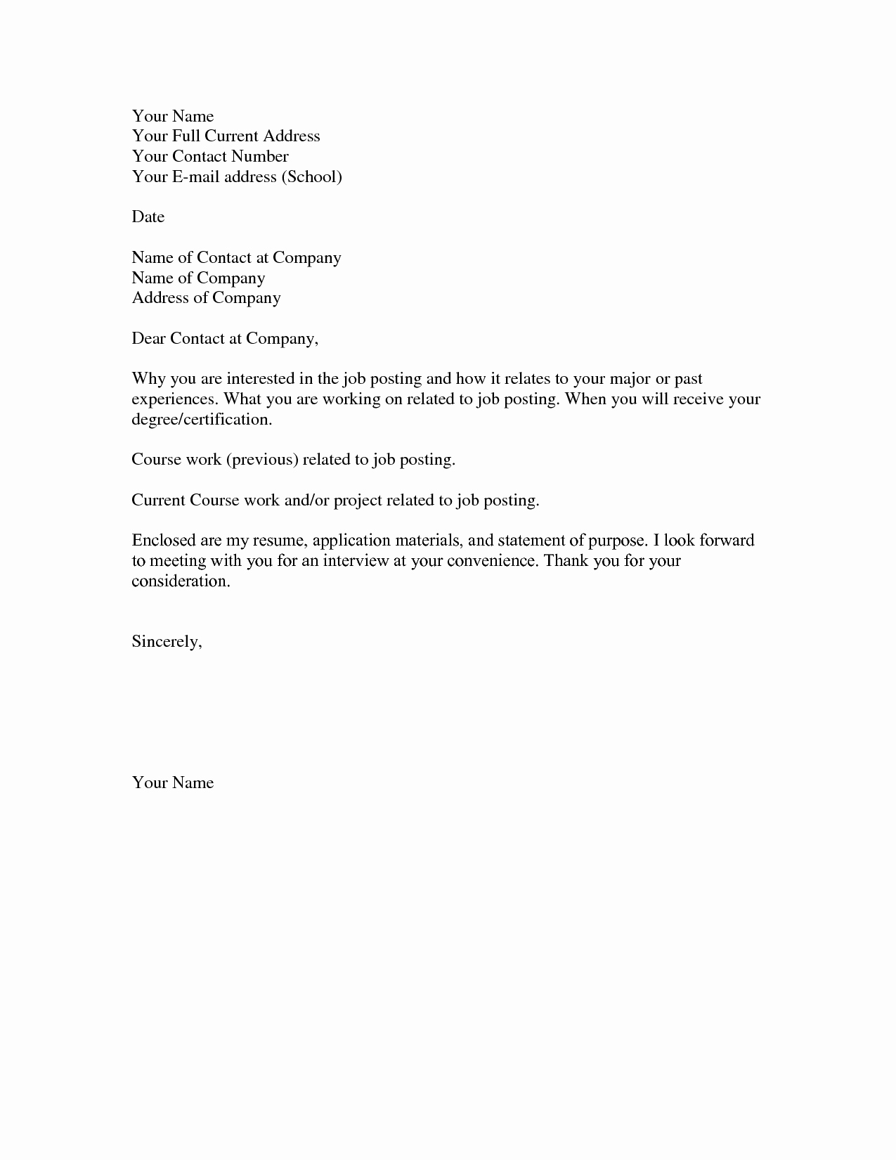 Simple Cover Letter format Awesome Basic Cover Letter for A Resume