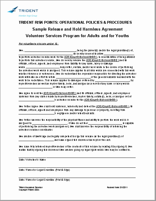 Simple Hold Harmless Agreement Lovely 43 Free Hold Harmless Agreement Templates Ms Word and Pdfs