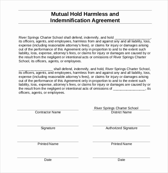 Simple Hold Harmless Agreement Luxury Hold Harmless Agreement 32 Download Documents In Pdf