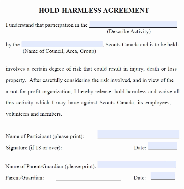 Simple Hold Harmless Agreement Unique Hold Harmless Agreement 7 Free Pdf Doc Download