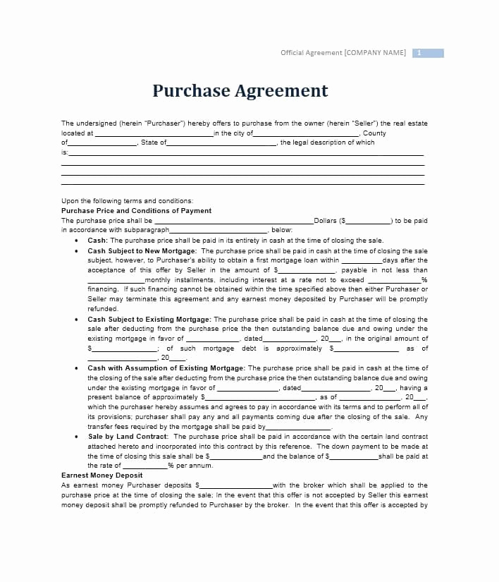 Simple Home Purchase Agreement Awesome 37 Simple Purchase Agreement Templates [real Estate Business]