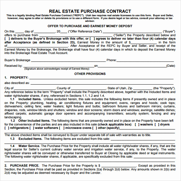 Simple Home Purchase Agreement Awesome Sample Real Estate Purchase Agreement 7 Examples format