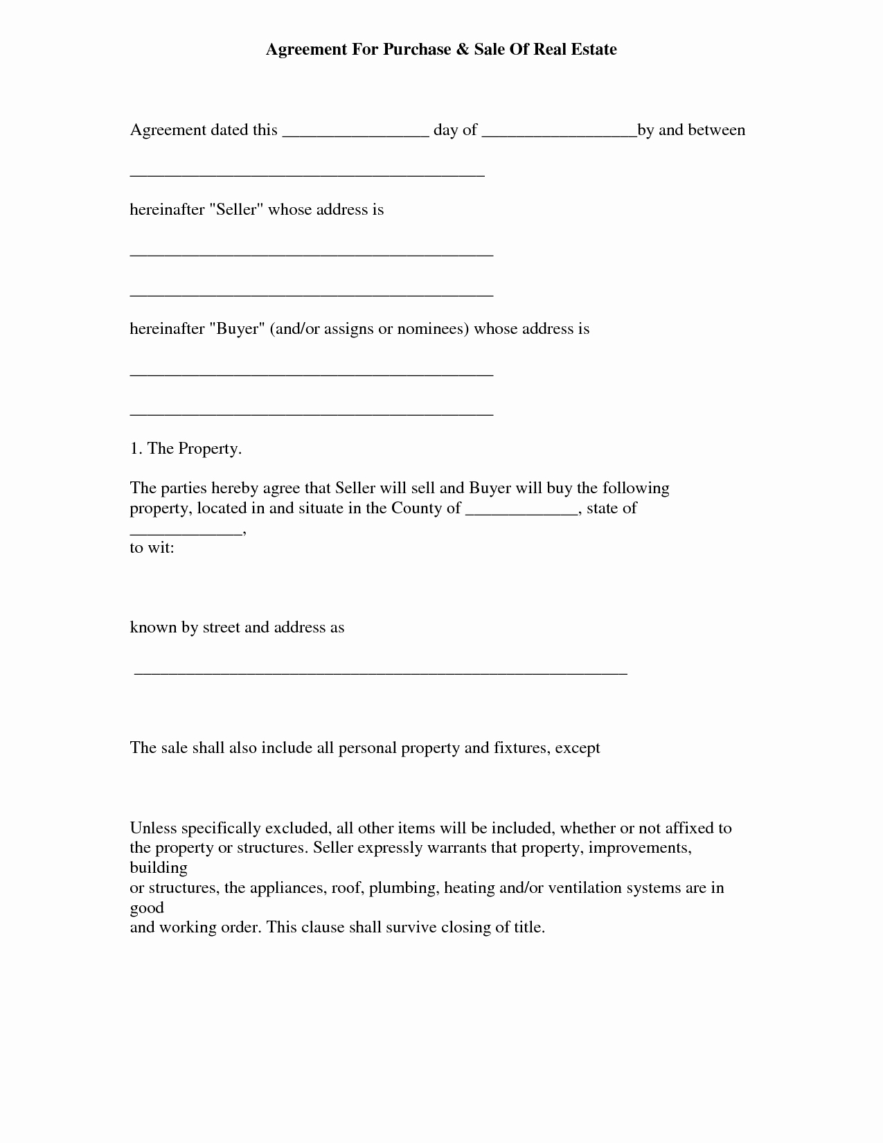 Simple Home Purchase Agreement Awesome Simple Land Purchase Agreement form