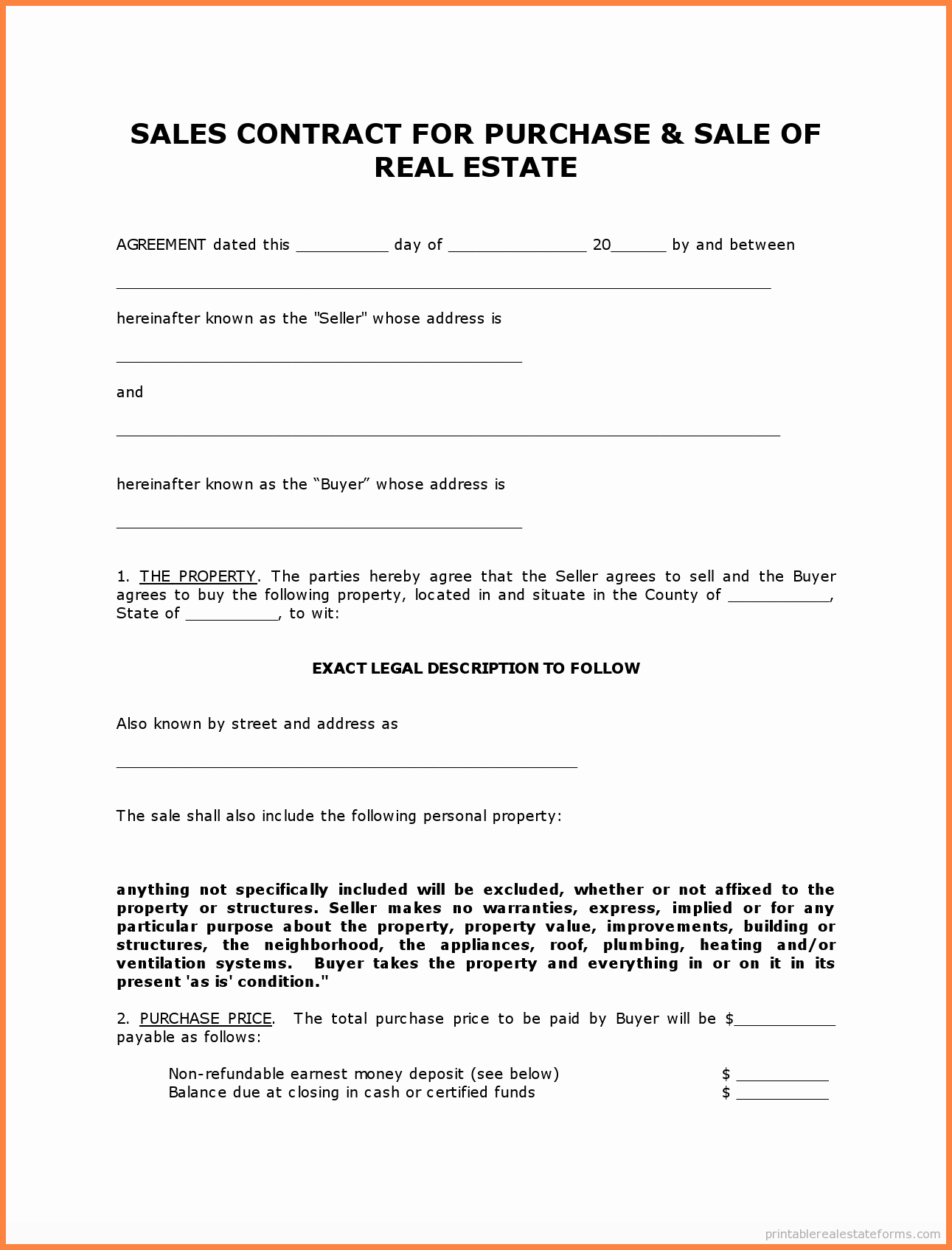 Simple Home Purchase Agreement Unique 4 for Sale by Owner Purchase Agreement form