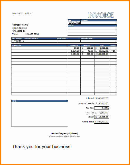 Simple Invoice Template Excel Best Of 10 Running Bill format In Excel