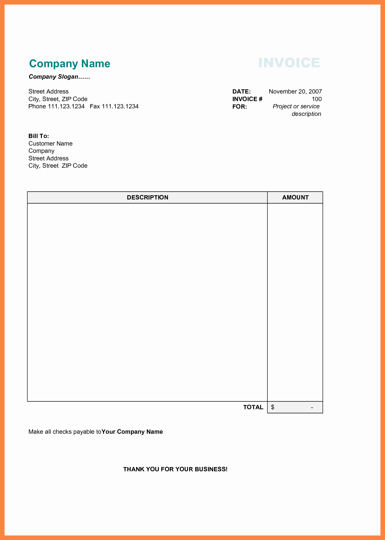 simple invoice template excel best of free printable business invoice template invoice format of simple invoice template