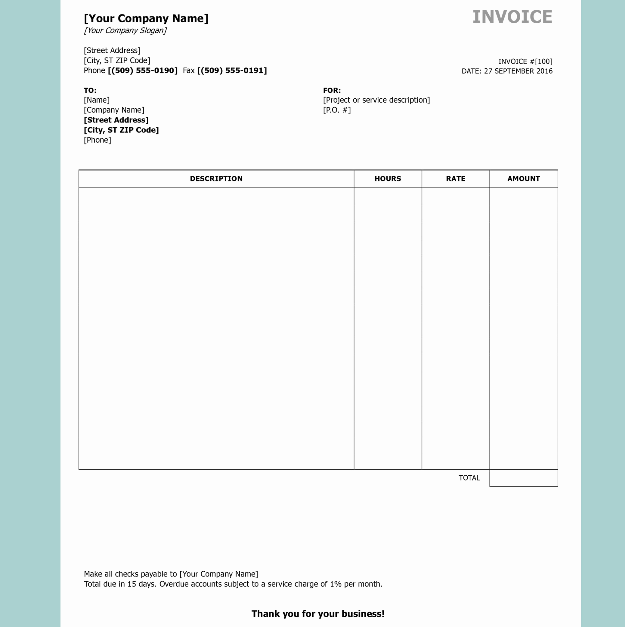 Simple Invoice Template Excel Luxury Free Invoice Templates by Invoiceberry the Grid System