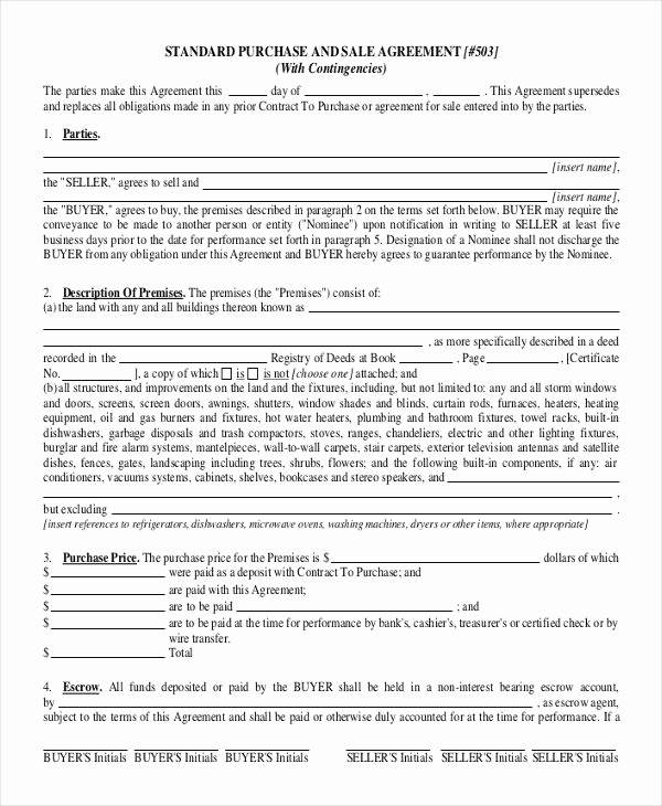 Simple Land Purchase Agreement form Elegant 13 Purchase Contract Templates Word Pdf Google Docs