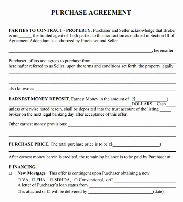 Simple Land Purchase Agreement form Unique Purchase Agreement 15 Download Free Documents In Pdf Word