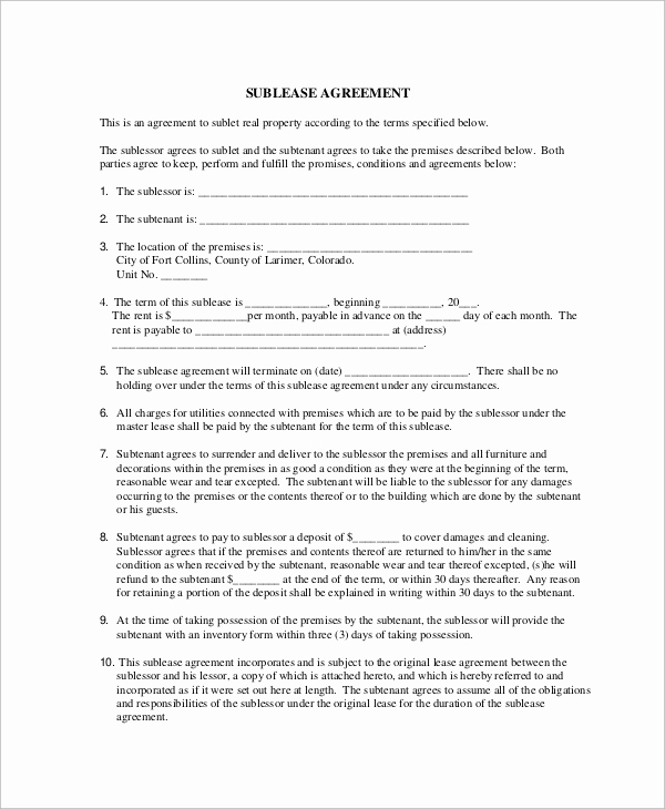 Simple Lease Agreement Pdf Best Of Sample Basic Lease Agreement 12 Examples In Word Pdf