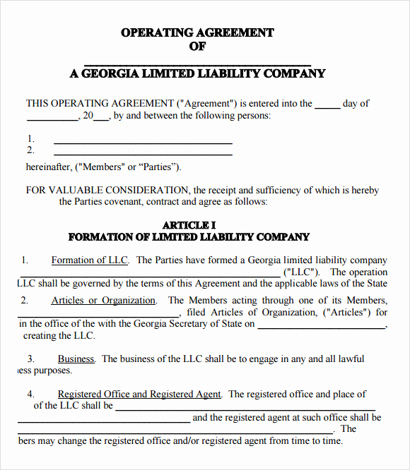 Simple Llc Operating Agreement Awesome 9 Sample Llc Operating Agreement Templates to Download