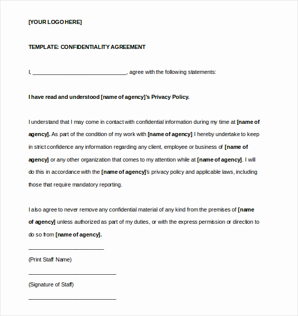 Simple Non Disclosure Agreement Luxury 24 Confidentiality Agreement Templates Doc Pdf Apple