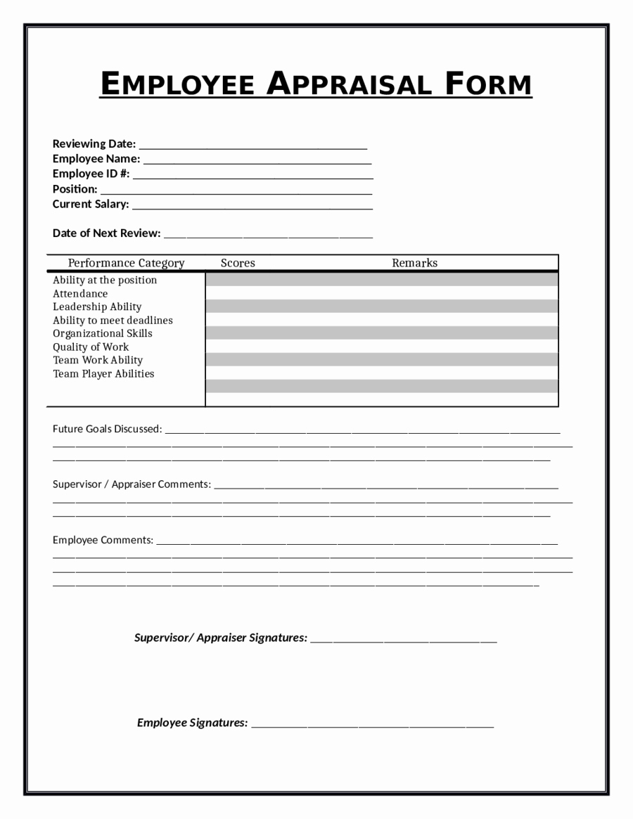 Simple Performance Review Template Awesome 2019 Employee Evaluation form Fillable Printable Pdf