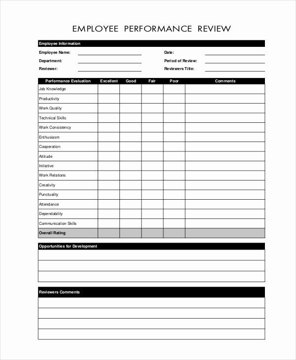 Simple Performance Review Template Awesome Employee Review Templates 10 Free Pdf Documents