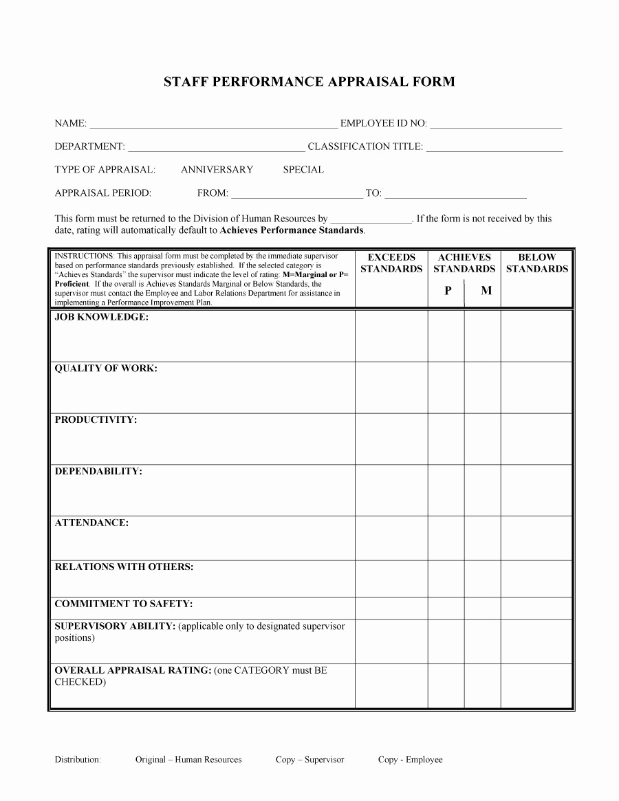 Simple Performance Review Template Beautiful 46 Employee Evaluation forms &amp; Performance Review Examples