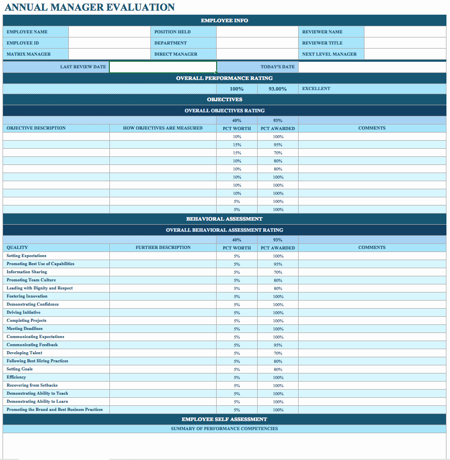 Simple Performance Review Template Lovely Free Employee Performance Review Templates Smartsheet